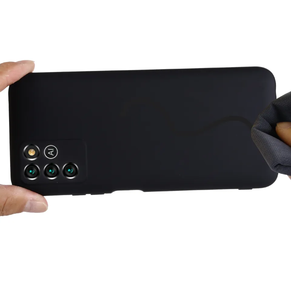 LMLQSZ Custodia per ZTE Blade V30 Vita (6,82) + Protezione per Schermo, Nero Morbido TPU Silicone Case Gel Sottile Cover + [3 Pezzi] Pellicola Protettiva in Vetro Temperato