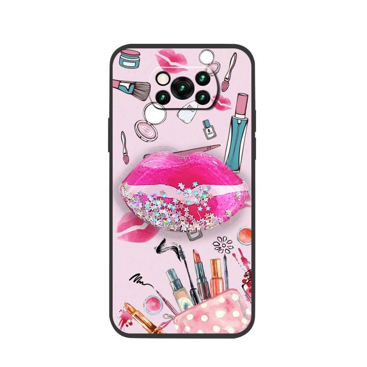 Glitter%20Anti-dust%20Phone%20Case%20For%20Xiaomi%20Poco%20X3%20NFC/X3%20Pro%20Silicone%20Fashion%20Design%20Rotatable%20stand%20Simplicity%20Cartoon%20-%20Image%205