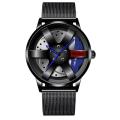 【ThinkWay】✿ 2021 Cool Black Series !New Sports Car Wheel Design Men Quartz Watch Classic Stainless Steel Male Sport Tire Watch Business Racing Watch for Men Gift Montre Homme. 