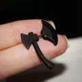 Men's Women's Punk Stereoscopic Hatchet Impalement Ear Stud Earring Jewelry. 