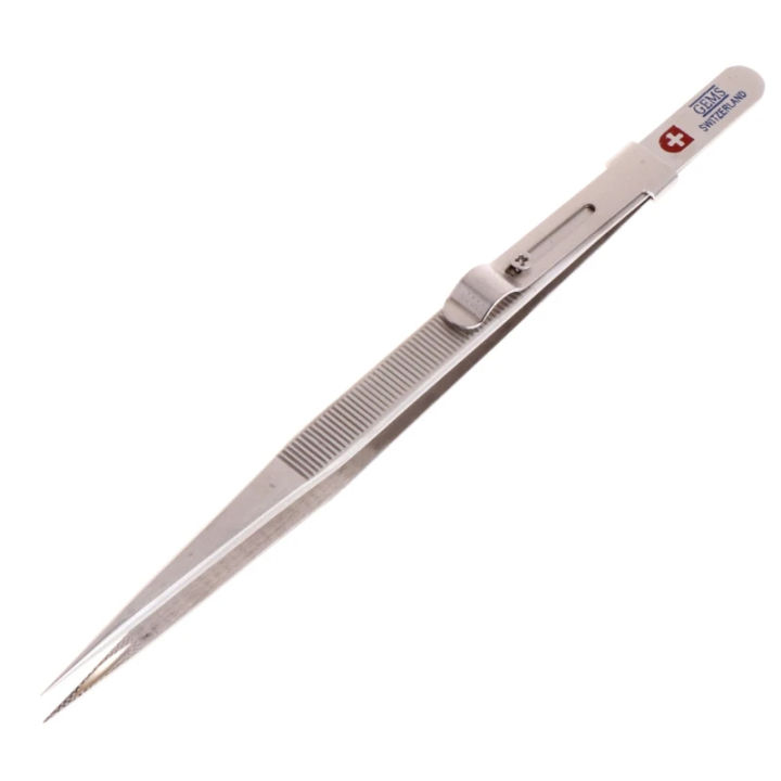 Lock tweezer With Groove Swiss Tweeser Swiss Made Lock Twizer For Gem Diamond and Jewelry + ect Twizers Concave Groove Diamond Stainless Steel Adjustable Free Blue Puch Pack