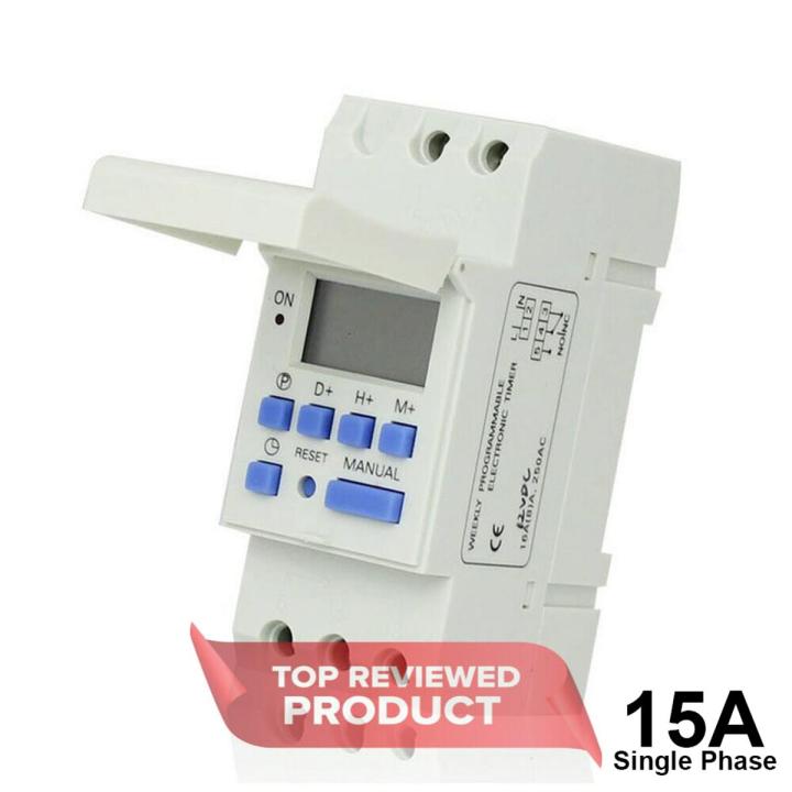 Digital LCD MCB PCB Power Timer 7 Days Programmable Time Switch Relay ...