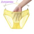 Breathable Mesh Briefs Mesh Briefs Solid Color Ultra-thin Low-rise Panties Breathable Underpants Women Mesh Panties. 