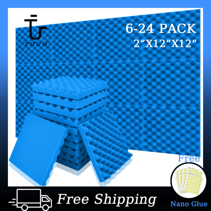 Touo Acoustic Foam Studio Sound Insulation Absorbing 6/12/24 Pcs ...