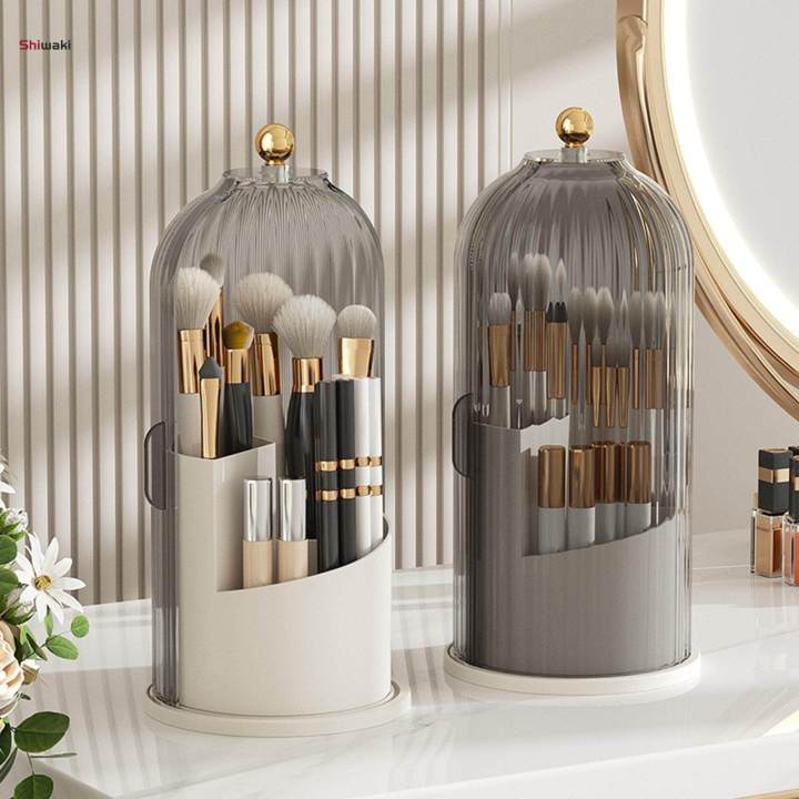 Makeup Brush Holder Eye Shadow Storage Box Luxury Clear Waterproof Cosmetics Holders Make up Brushes Container for Desk Table Vanity Dresser