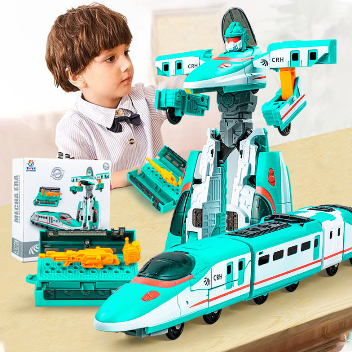 Train%20Mecha%20Manual%20Deformation%20Train%20Combination%20Robot%20Children's%20Toy%20Car%20Boy%203%20Year-Old%20Two-Way%20Car%20Model%20-%20Image%202