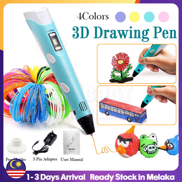 3D Printing Pen PLA Smart 3D Printing Doodle Pen Drawing Pen 3D Filament Design Painting Best for Kids Birthday Christmas Gift