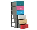 Daxer Multi Colour 6Drawer Plastic Cupboard DDC04E(6D). 