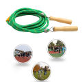 Jump Rope Long Skipping Rope with Wooden Handle for Gym School Group Games. 