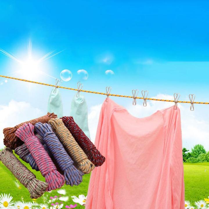 10M Laundry Hanging Rope Nylon Slip Windproof Clothesline Outdoor Drying Clothes Line Clotheslines.