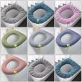 Winter Warm Toilet Seat Cover Closestool Mat Washable O-shape Pad Bathroom Accessories Knitting Pure Color Soft Bidet Cover. 