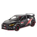 1:32 HONDA CIVIC TYPE-R Alloy Car Model Diecasts & Toy Vehicles Metal Sports Car Sound and Light Collection Gift. 