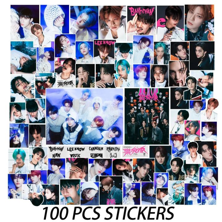Kpop Stray Kids Stickers New Album ROCK STAR 5-STAR Photo Album Pvc Stickers Fashion Group Idol Photo Prints Pictures Fans Gift