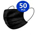 50 Pcs Black Mask Disposable 3-layer Black Face Mask. 