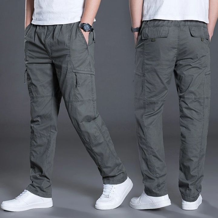 Men's%20Pants%20Summer%20Thin%20Casual%20Trousers%20Men%20Oversized%20Cargo%20Pants%20Loose%20Multi-Pocket%20Sports%20Fat%20Guy%20Straight-Leg%20Pants%20-%20Image%204