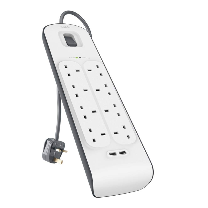 Belkin Surge Protector With 2M Cord + 2 USB BSV804AF2M Orginal with warranty