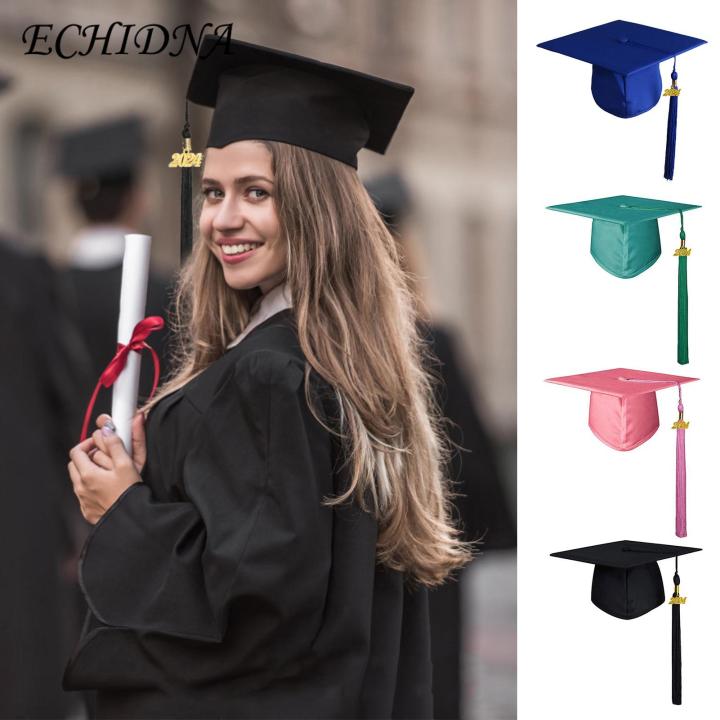 Graduation%20Hat%202024%20Graduation%20Bachelor%20Hat%20with%20Tassel%20Adult%20Unisex%20Solid%20Color%20Cap%20for%20Festive%20Party%20Decor%20Buy%20-%20Image%204