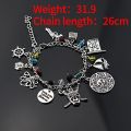 Pirates Of The Caribbean Charm Bracelet Jack Sparrow Aztec Coin Medallion Bangle Bracelet Women Girl Halloween Gift. 