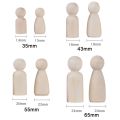 Girl】 10PCS 65mm,55mm,43mm,35mm Peg Girl Boy Wood Dolls Kids Decor Handmade DIY Unfinished Wooden Peg Dolls Blank. 
