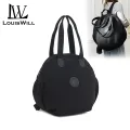 LouisWill Women’s Backpack Shoulders Bag Waterproof Nylon Bag Large Capacity Backpack Round Bag Laptop Backpack Casual Zipper Packs Multiple Pockets For Girls Teens Women’ Fashion. 