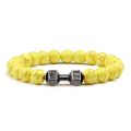 Classic Natural Stone Beaded Bracelet gym Fitness Dumbbell Energy Men Bracelets Bangles Barbell Wristband Women Jewelry Pulseira. 