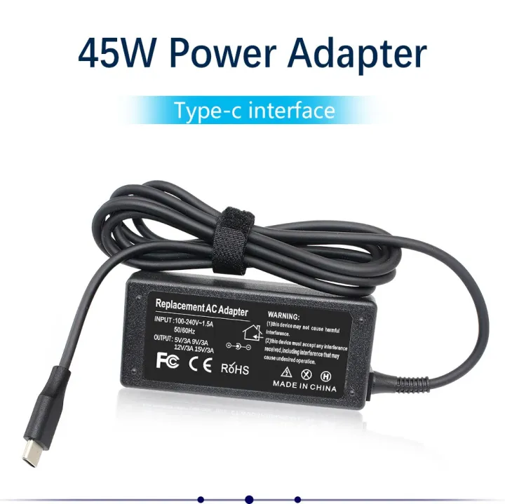 45W USB Type C Chromebook Charger Laptop Power Adapter, Widely Compatible with HP