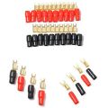 Terminal Spade Fork Adapter Connector Plug Crimp Barrier Spades Speaker Wire Terminal Plug-4GA. 