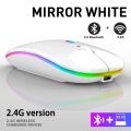 RGB Tablet Phone Computer Bluetooth Wireless Mouse Charging Luminous 2.4G USB Wireless Mouse Portable Mouse. 