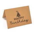 10 s Happy Birthday Cards Fold Up Kraft Paper Postcard Gift Decoration Blank Greeting Card Birthday Invitations Gift Card. 
