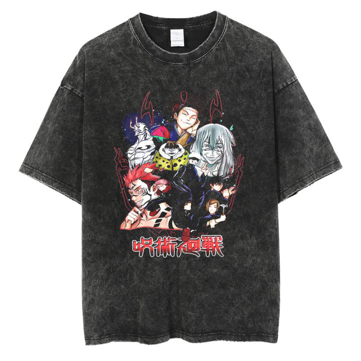 Hip hop oversized T shirt Men T-shirts short sleeve Demon Slayer anime print t shirt Harajuku T-shirt summer streetwear women