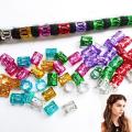 100pcs Mixed Beads Adjustable Hair Braids Dreadlock Beads Adjustable Hair Braid Rings Cuff Clips Tubes DIY Hair Accessories. 