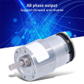 Electric Micro DC 12V Speed Reduction Gear Motor with Encoder Supporting Forward Reverse Movement. 