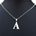 Stainless Steel Necklace N Letter Pendant with Stainless Steel O-chain Alphabet Jewelry For Girls Boys. 