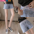 Summer maternity short pants pregnancy shorts pregnant Stretch jeans maternity shorts belly denim pants Abdomen Loose M-XXL. 