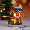 Christmas LED Light Ornaments Resin Mini House Miniature Village Building Xmas Glow Decor Gift Christmas Decoration Navidad Noel. 