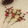 【World Supermarket 2021】10Pcs Christmas Mini Round Artificial Berries Xmas Flower New Year Home Ornaments Pine Tree Branch. 