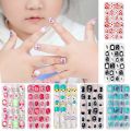 24Pcs/Set Cartoon Style Kids Nails Detachable Press On Nails Full Cover Press Stick On Nails Children Nail Decor. 