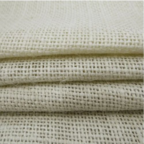 Off White color natural cotton jute/ burlap fabric (Goni Redi)