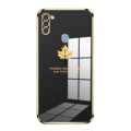 Luxury 6D Plating Case for Samsung Galaxy A11 M11 Back Cover Maple Leaf Side Pattern Soft Silicone Square Phone Cases. 