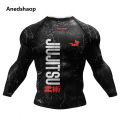 Anedshaop New Jiu Jitsu Rashguard MMA T-shirt +Pants For Men 4PCS/Set Brazilian Profesional Grappling Bjj Boxing Rash Guard Sport Clothing Gym Shorts. 