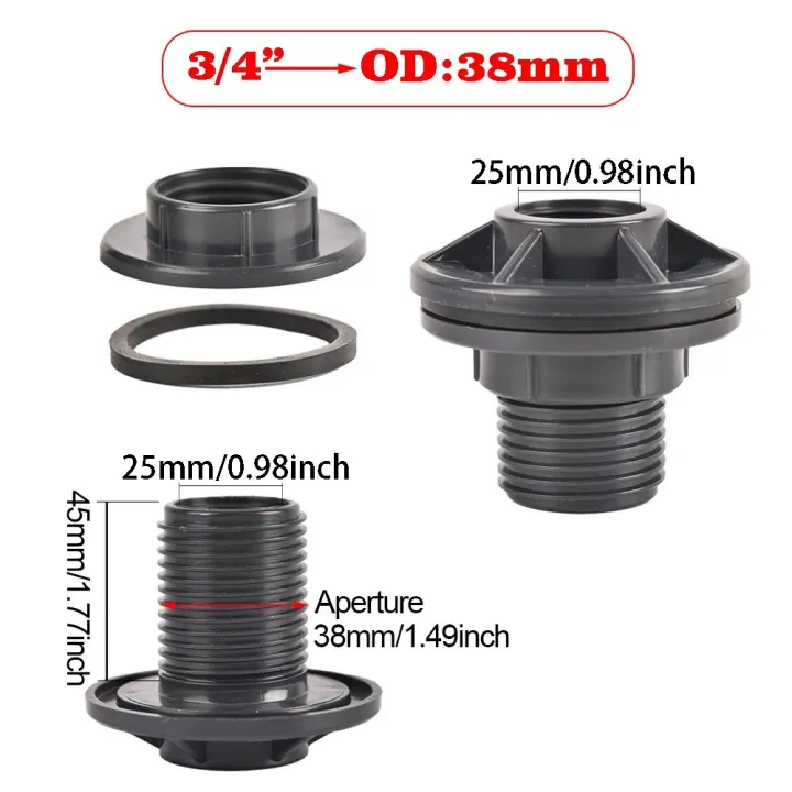 Bulkhead%20Fitting%201/2%203/4%20Inch%20PVC%20Spigot%20Rain%20Barrel%20Faucet%20Valve%20Kit%20for%20Aquariums%20Water%20Tanks%20Pools%20-%20Image%204