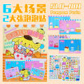Sanrio Stickers Hello Kitty Kuromi Stickers Fun Bubble Stickers Quiet Book Children DIY 6 Scenes/SET Dress Up Sticker Book Repeated Paste. 