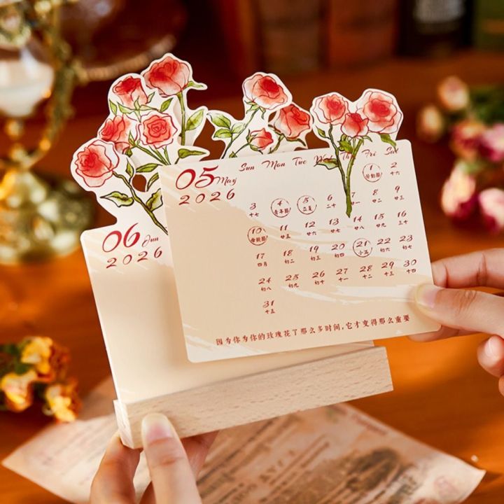 Portable%202026%20Desk%20Calendar%20Card%20Insert%20With%20Wooden%20Base%20Monthly%20Planner%20Rose%20Painting%20Mini%20Calendar%20Gifts%20-%20Image%206