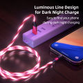 B Line Luminous AUFU LED Streamer Charging Magnetic USC Type Cable Magnetic Cable Micro Charger Cable For iPhone Huawei Samsung. 