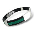 【Grand Sale】Titanium Steel Personalized Korean Style Glow Men's Silicone Trendy Men's Stainless Steel Jewelry Bracelet. 