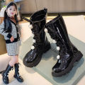 836 kids girls high shoes children fashion shoes high quality PU leather boots for 4 to 9 years. 