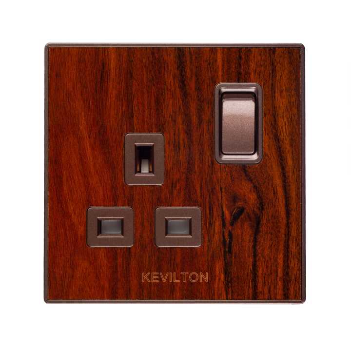 Mahogany 13 Amp socket Outlet
