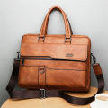 Leather Men's Business Tote Retro Briefcase Shoulder Messenger Bag Laptop Bag. 