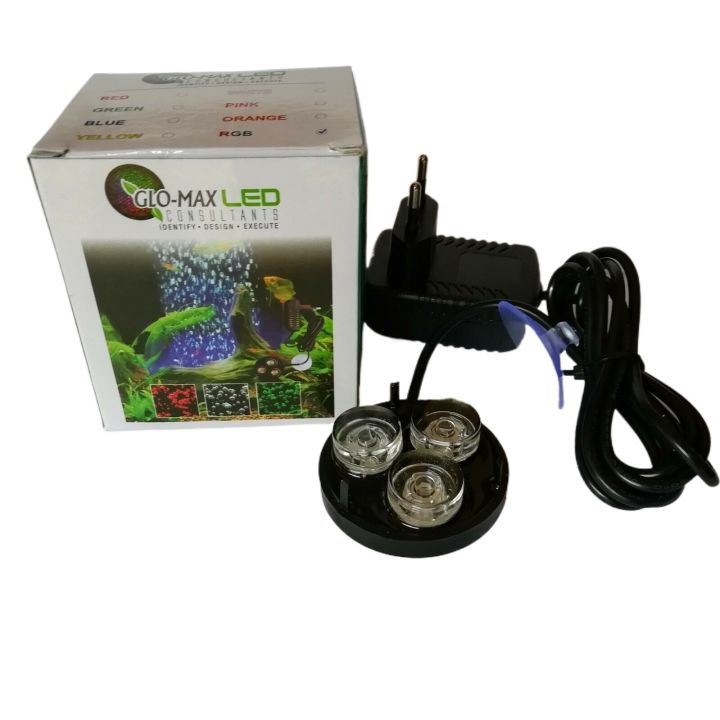 View of GLO-MAX RGB Color Submersible Aquarium LED Spot Light 3W Led Lights ...