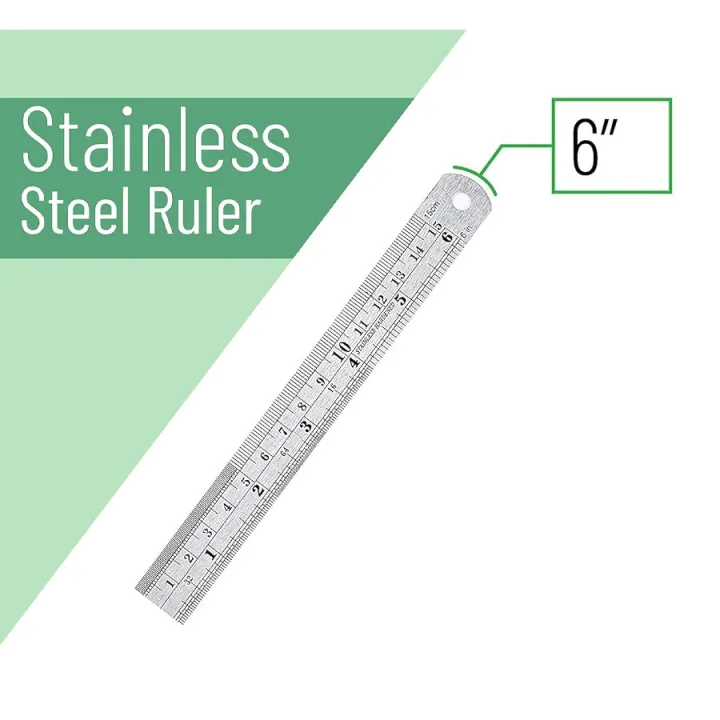 Steel%20Measuring%20Ruler%20-%20Heavy%20Duty%20Stainless%20Steel%20-%206%20in%20-%20150mm%20-%20Image%202